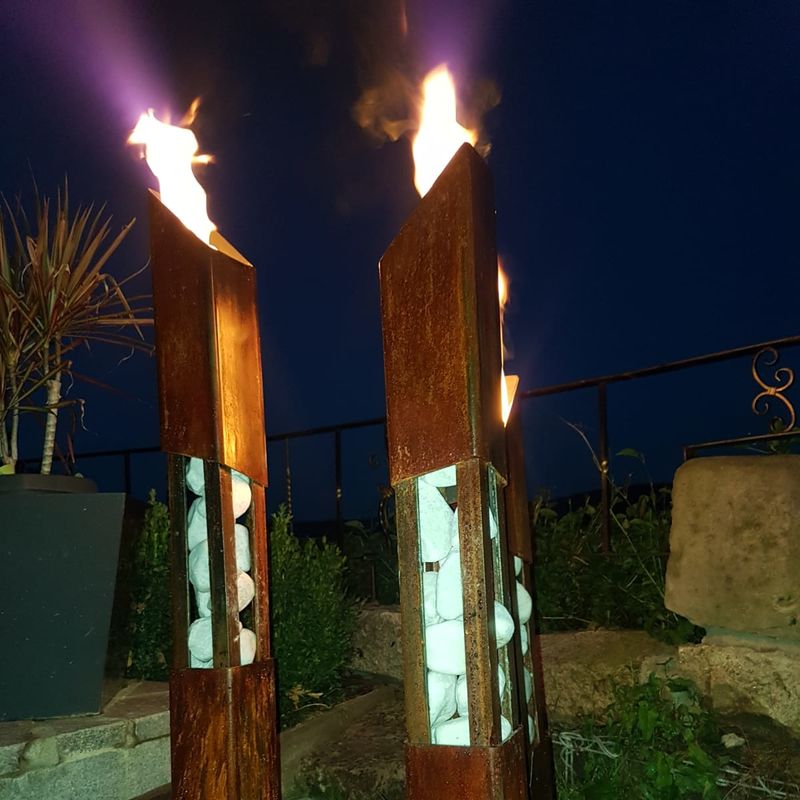Fackel Garten Feuerschale Schwedenfeuer Kunst Metallbearbeitung Thale